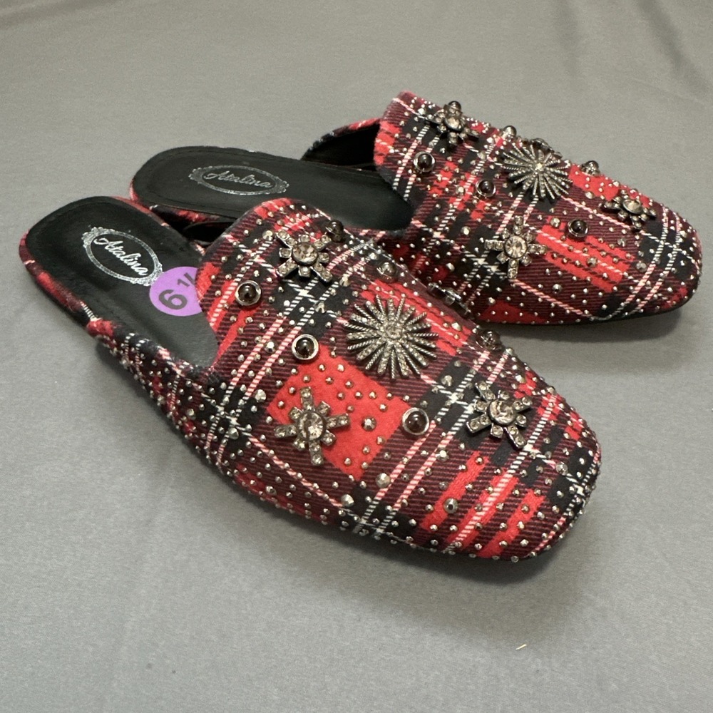 Ataliana Rhinestone Mike Slip In Shoes Women's Size 6.5